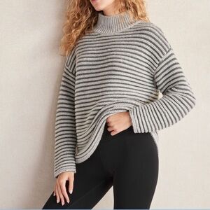 Haven Well Within L Ottoman Stitch Pullover Knit Oversized Sweater Wool Blend